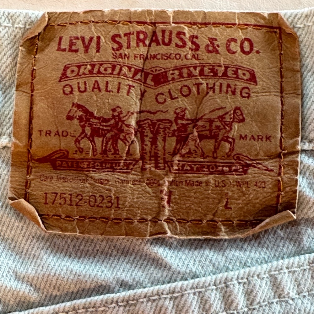 ‘93 Vintage LEVI’s 512 Slim Fit High-Rise Tapered Leg Green Jeans (W25/26 L31) - Picture 13 of 17